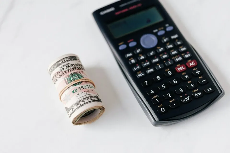 money next to calculator