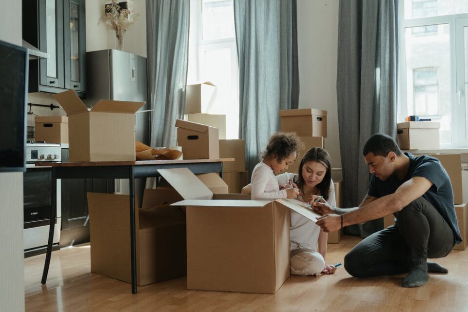 family moving to new home