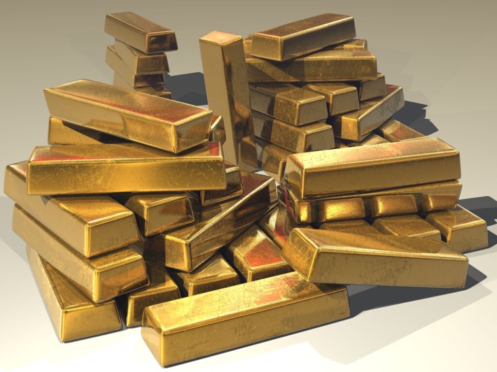 gold piled