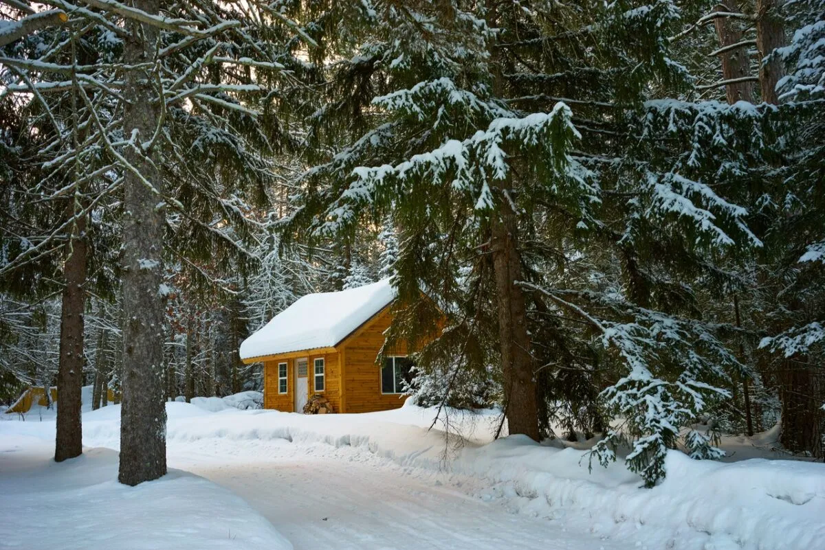 beautiful winter house