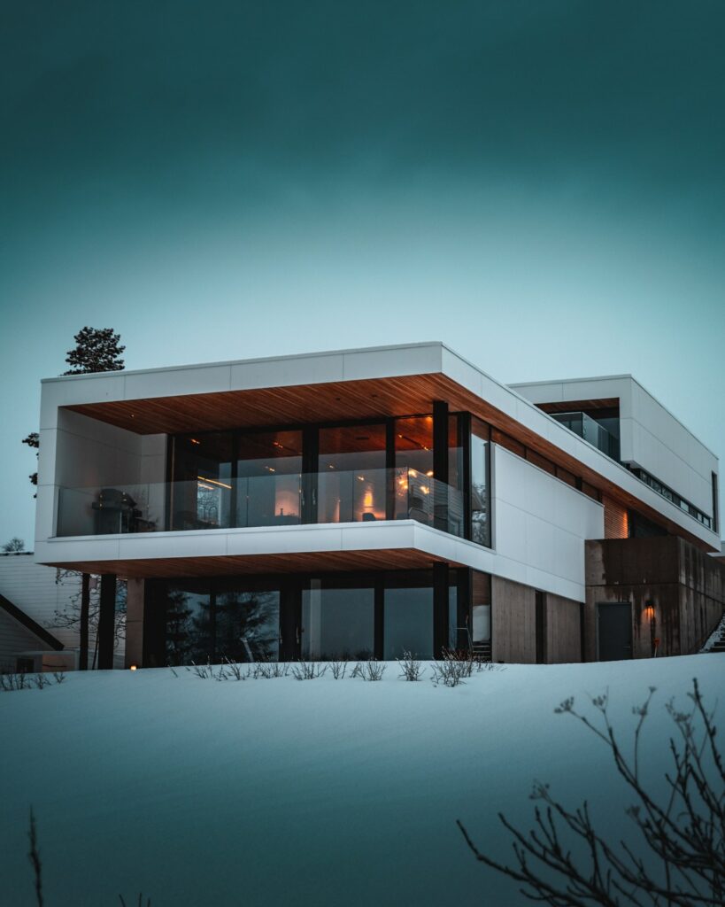 beautiful winter house