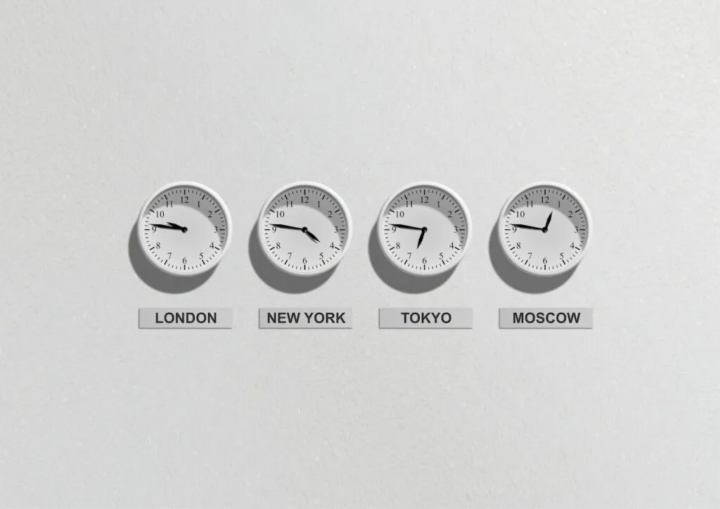 different time zone clocks