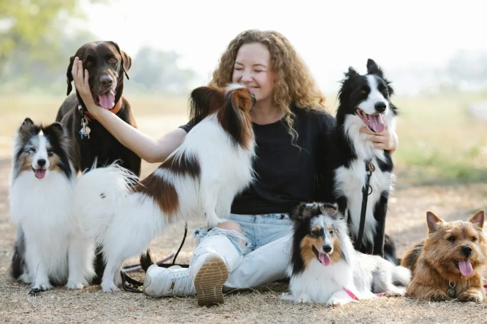 women with dogs